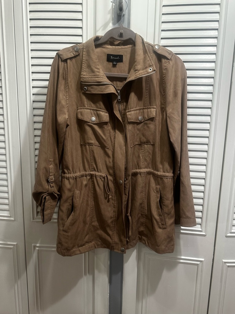 Women's Drawstring Anorak Jacket - Tan